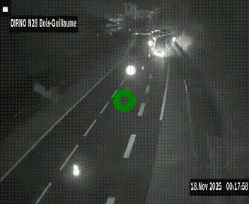 Webcam routière à hauteur de Bois-Guillaume en périphérie de Rouen. Vue orientée vers Rouen