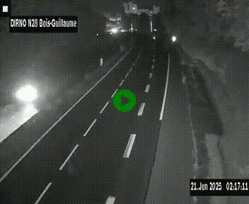 Webcam routière à hauteur de Bois-Guillaume en périphérie de Rouen. Vue orientée vers Rouen