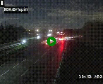 Webcam autoroute A150 à hauteur de La Vaupalière en périphérie de Rouen. Vue orientée vers Rouen