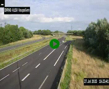 Webcam autoroute A150 à hauteur de La Vaupalière en périphérie de Rouen. Vue orientée vers Rouen