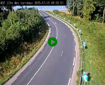 Webcam en haut de la Côte des Carreaux sur la N31 à Avesnes-en-Bray. Vue orientée vers Rouen
