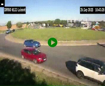 Webcam en périphérie de Chartres sur la N123, à hauteur de Luisant. Vue orientée vers Chartres