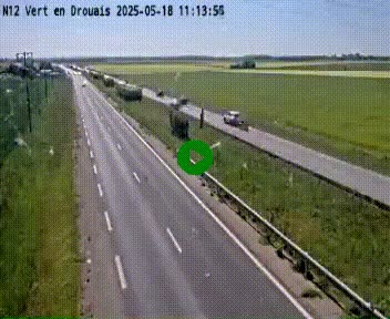 Webcam à hauteur de Vert-en-Drouais sur la N12, en périphérie de Dreux. Vue orientée vers Alençon