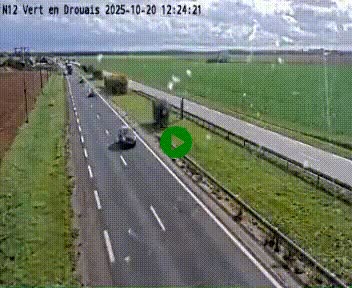 Webcam à hauteur de Vert-en-Drouais sur la N12, en périphérie de Dreux. Vue orientée vers Alençon