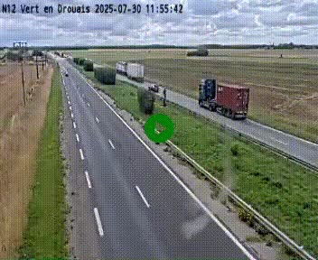 Webcam à hauteur de Vert-en-Drouais sur la N12, en périphérie de Dreux. Vue orientée vers Alençon