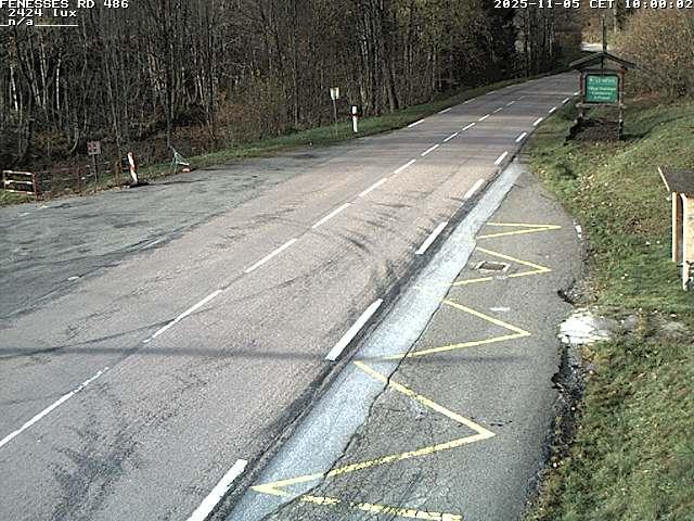 Webcam en haut du col des Fenesses, aussi appelé col du Ménil sur la D486 à 593 mètres d'altitude dans les Vosges