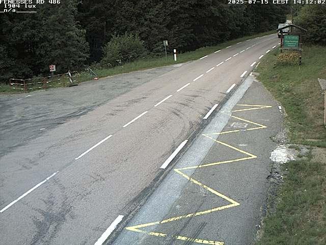 Webcam en haut du col des Fenesses, aussi appelé col du Ménil sur la D486 à 593 mètres d'altitude dans les Vosges