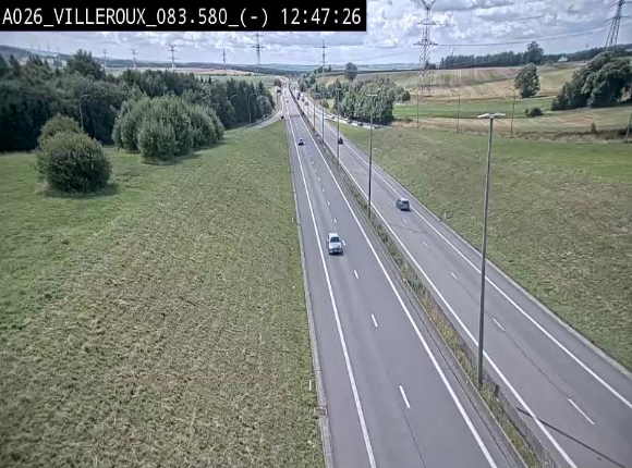 Webcam autoroute A26/E25 à hauteur de Vaux-sur-Sûre, à la jonction avec la N85 en direction de Liège - BK 83.6