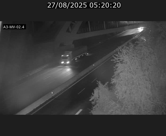 Webcam autoroute de la France (A3) au Luxembourg à Fentange, à proximité de la Croix de Gasperich. Vue orientée vers la Cloche d'Or