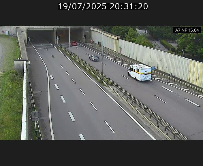 Caméra trafic Luxembourg - A7, Tunnel Mersch, entrée sud, direction Ettelbruck