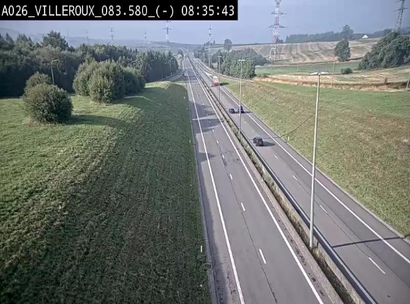 Webcam autoroute A26/E25 à hauteur de Vaux-sur-Sûre, à la jonction avec la N85 en direction de Liège - BK 83.6