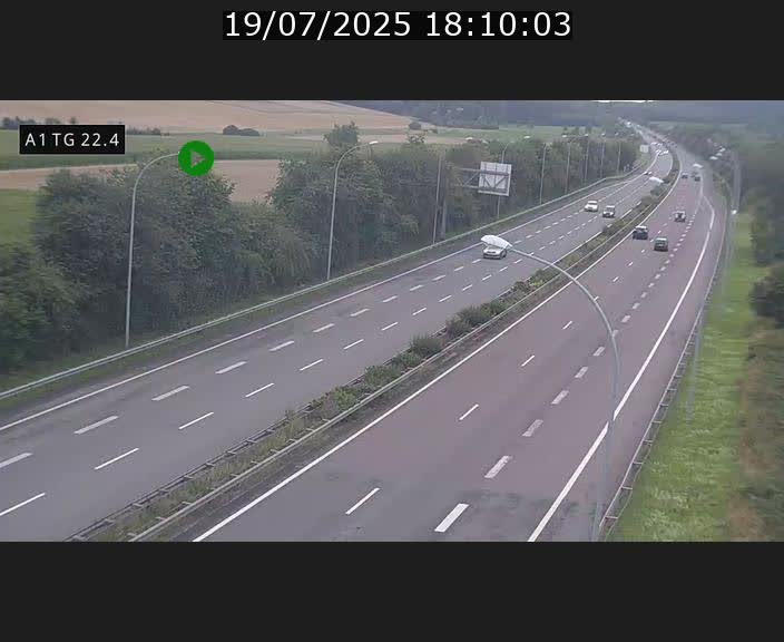 Traffic live webcam Luxembourg Flaxweiler - A1 direction Luxembourg - BK 22.4