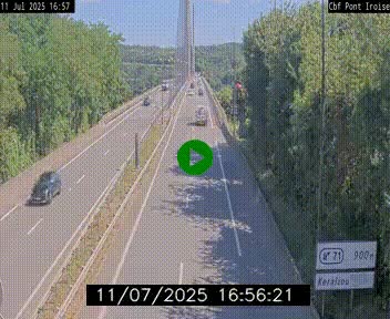 Webcam sur la N165 après le Pont de l'Iroise, à l'entrée de Brest