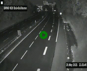 Webcam routière à hauteur de Bois-Guillaume en périphérie de Rouen. Vue orientée vers Rouen