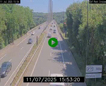 Webcam sur la N165 après le Pont de l'Iroise, à l'entrée de Brest
