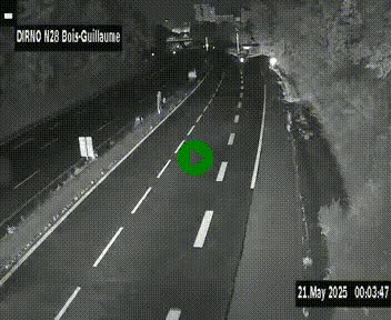 Webcam routière à hauteur de Bois-Guillaume en périphérie de Rouen. Vue orientée vers Rouen