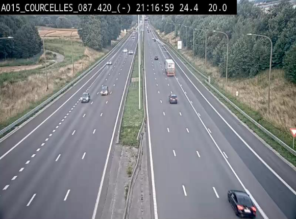 Webcam autoroute Belgique - Viesville - E42 direction Mons - BK 84.35