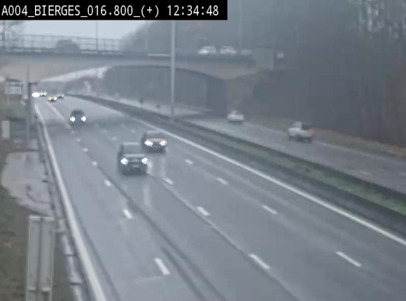 Webcam à Wavre, à hauteur de la sortie 5 Bierges. Vue orientée vers Namur