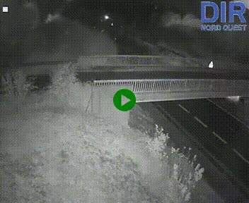 Webcam sur A84 à hauteur de Pont-Farcy, au niveau du pont autoroutier sur la Vire, au sud de Saint-Lô