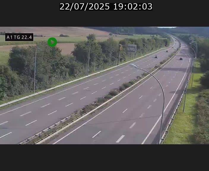 Traffic live webcam Luxembourg Flaxweiler - A1 direction Luxembourg - BK 22.4