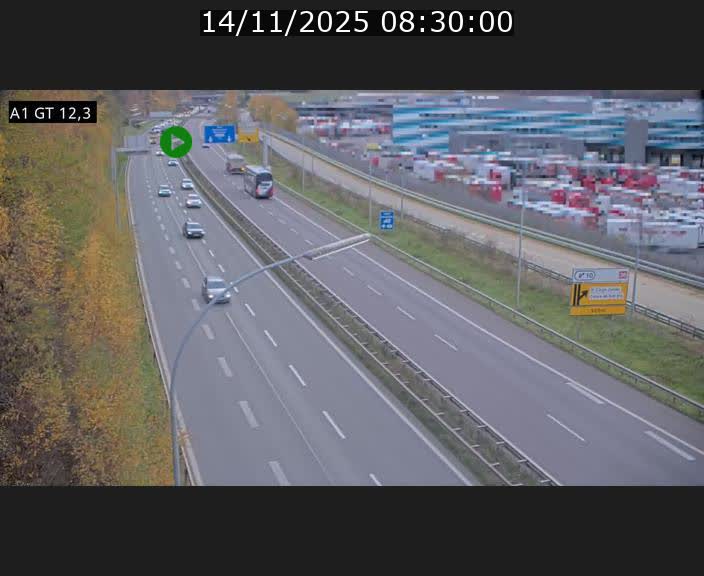 Traffic live webcam Luxembourg Senningerberg - A1 direction Allemagne - BK 12.3