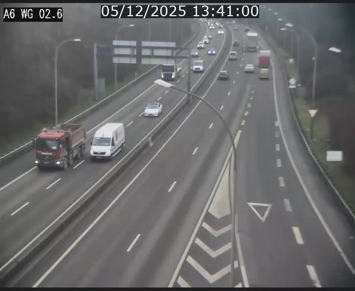Traffic live webcam Luxembourg Croix de Cessange - A6 - BK 2.6 - direction France/Allemagne