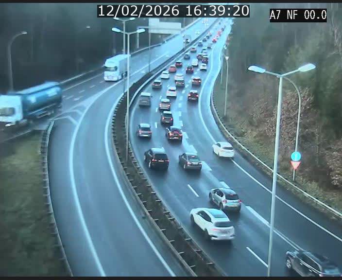 Caméra autoroute Luxembourg A7 - Echangeur A1/A7 Grünewald direction Tunnel Stafelter
