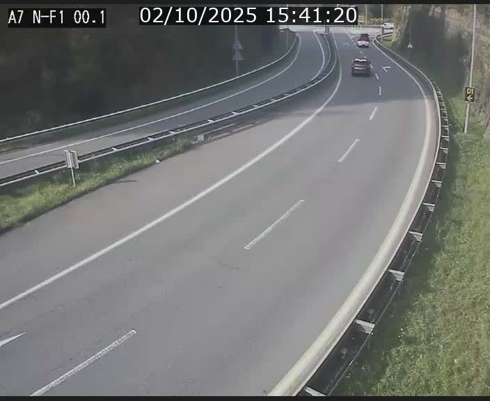 Webcam autoroute Luxembourg A7 située dans la sortie 1 Waldhof, vers la N11, avant le Tunnel Stafelter