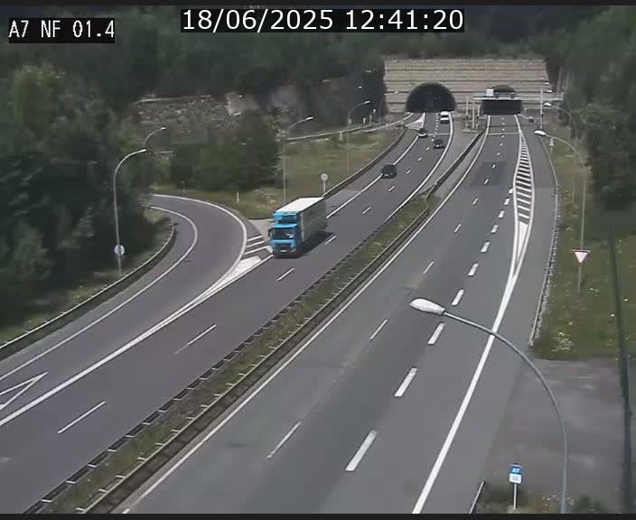 Caméra autoroute Luxembourg A7 - Echangeur Waldhaff - direction Tunnel Stafelter