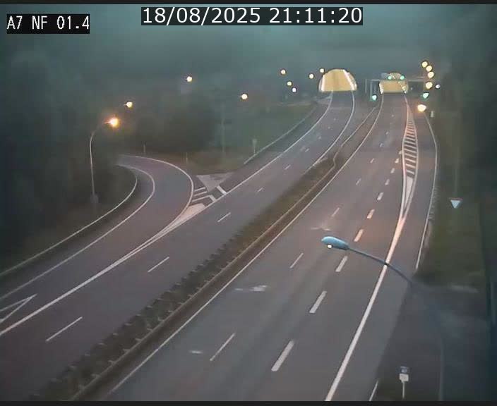 Caméra autoroute Luxembourg A7 - Echangeur Waldhaff - direction Tunnel Stafelter