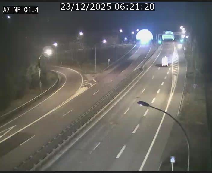 Caméra autoroute Luxembourg A7 - Echangeur Waldhaff - direction Tunnel Stafelter