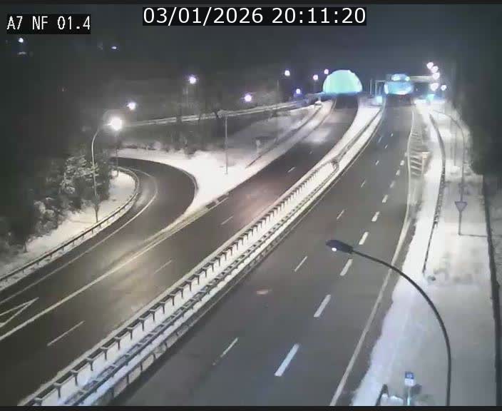 Caméra autoroute Luxembourg A7 - Echangeur Waldhaff - direction Tunnel Stafelter