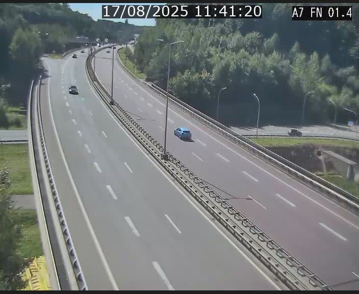 Caméra autoroute Luxembourg A7 - Tunnel Stafelter - direction Echangeur Grünewald