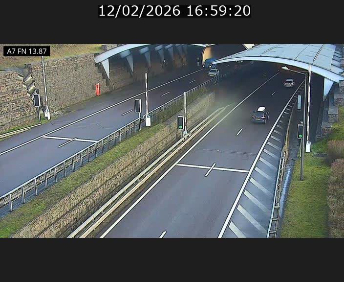 Caméra trafic Luxembourg - A7, Tunnel Gousselerbierg, entrée nord, direction Lorentzweiler
