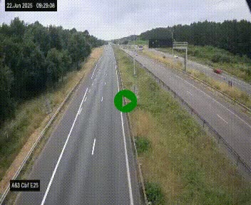 Webcam autoroute A63 en périphérie de Bordeaux au sud-est de la ville, en provenance du bassin d'Arcachon. Vue orientée vers Bordeaux