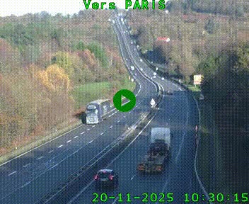 Caméra routière sur l'autoroute A20 à Bessines-sur-Gartempe. Vue orientée vers Paris