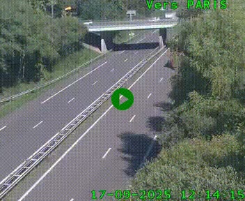Caméra routière sur l'autoroute A20 au nord de Limoges, à la jonction avec la N520. Vue orientée vers Paris
