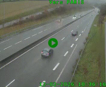 Caméra routière sur l'autoroute A20 à Saint-Hilaire-Bonneval, au sud de Limoges. Vue orientée vers Paris