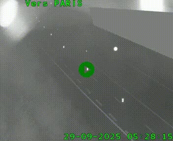 Caméra routière sur l'autoroute A20 à Saint-Pardoux-l'Ortigier, à la jonction avec l'A89. Vue orientée vers Paris