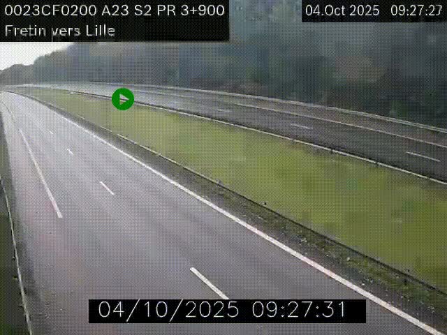 Webcam autoroute A23 à hauteur de Fretin. Vue orientée vers Lille