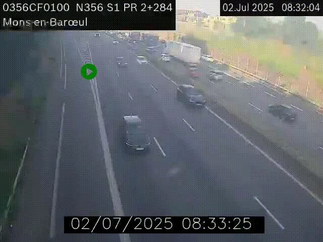 Webcam à l'entrée de Lille en direction du périphérique, à proximité de Mons-en-Baroeul sur la N356