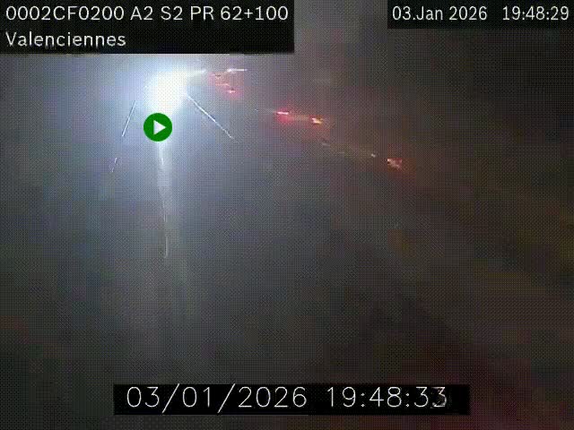 Webcam autoroute A2 à Valenciennes. Vue orientée vers Maubeuge et Mons (Belgique)