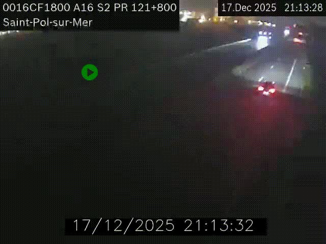 Webcam autoroute A16 à proximité de Dunkerque, à hauteur de la sortie Saint-Pol-sur-Mer. Vue orientée vers Calais