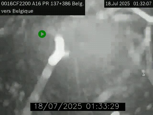 Webcam à la frontière franco-belge au niveau de Bray-Dunes/De-Panne sur l'autoroute A16. Vue orientée vers la Belgique