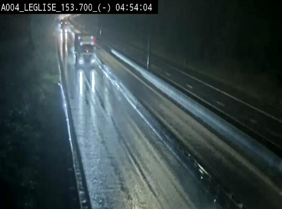 Webcam autoroute A4 (E411-E25) à Léglise, avant la jonction avec la N40. Vue orientée vers Bruxelles