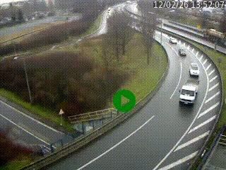 Caméra autoroute à la jonction entre l'A7 et la D301 (Boulevard urbain Sud de Lyon) à Feyzin, au sud de Lyon. Vue orientée vers Mions