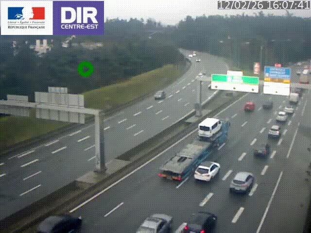 Caméra de circulation routière sur le boulevard périphérique Laurent Bonnevay de Lyon (D383) à hauteur de Bron, avant la jonction avec l'A43. Vue orientée vers l'échangeur