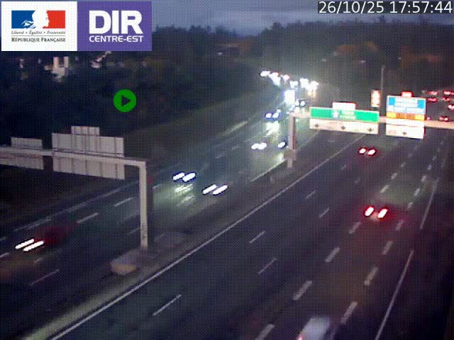 Caméra de circulation routière sur le boulevard périphérique Laurent Bonnevay de Lyon (D383) à hauteur de Bron, avant la jonction avec l'A43. Vue orientée vers l'échangeur