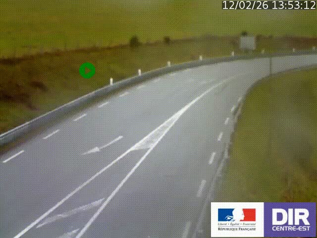 Webcam sur le col Pin Bouchain, vue orientée vers Roanne, en provenance de Lyon sur la nationale 7 (N7)