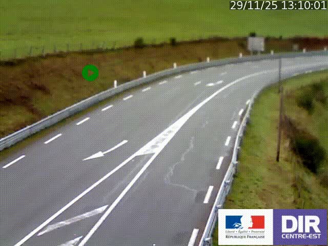 Webcam sur le col Pin Bouchain, vue orientée vers Roanne, en provenance de Lyon sur la nationale 7 (N7)